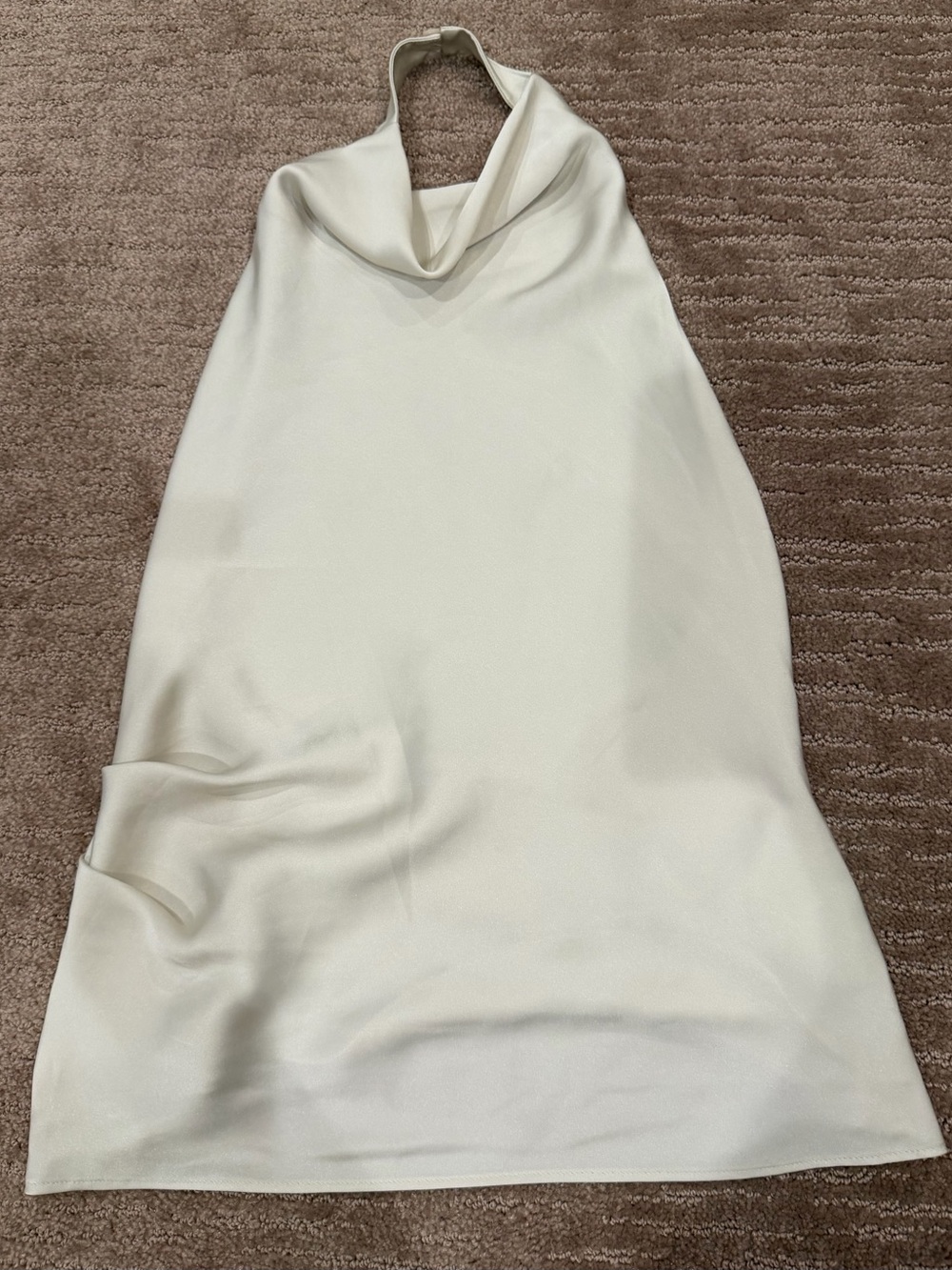 Aritzia Satin Cream Halter Neck Top